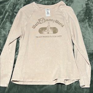 Disney World Beige Long Sleeve Shirt